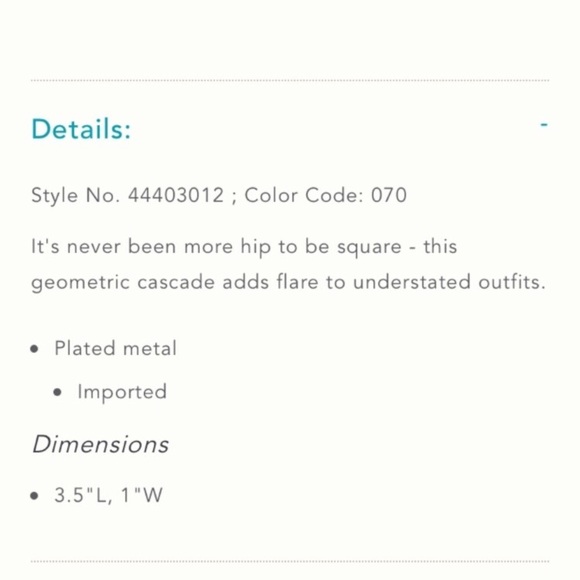 NWOT Anthropologie Gold drop earrings - Picture 3 of 3